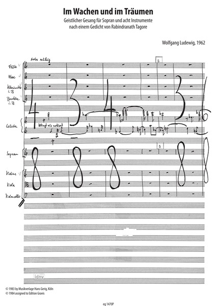 Im Wachen und im Träumen für Sopran und 8 Instrumente (1962) Im Wachen und im Träumen für Sopran und 8 Instrumente (1962)