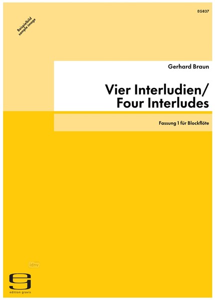 Vier Interludien/Four Interludes für Blockflöte (1994)