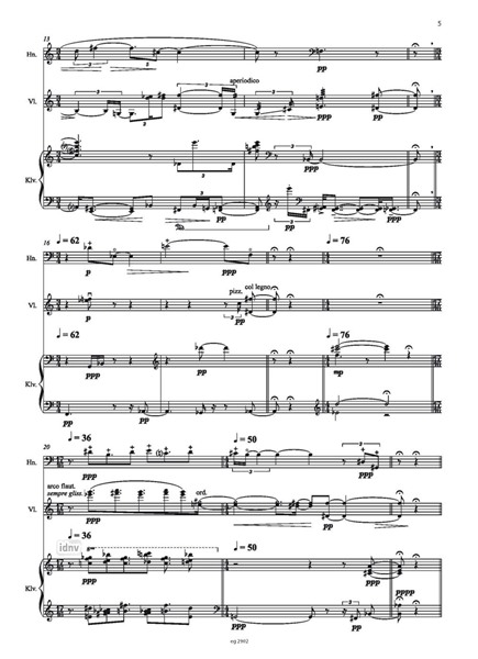 Trio für Horn, Violine und Klavier (1988/89) Trio für Horn, Violine und Klavier (1988/89)
