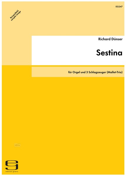 Sestina für Orgel und 3 Schlagzeuger (Mallet-Trio) (1990)