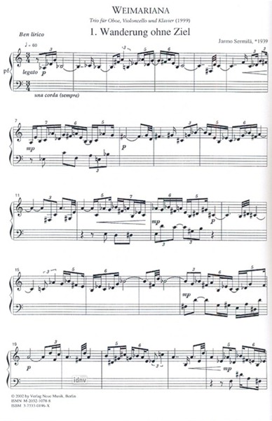 Weimariana für Oboe, Violoncello und Klavier Weimariana für Oboe, Violoncello und Klavier