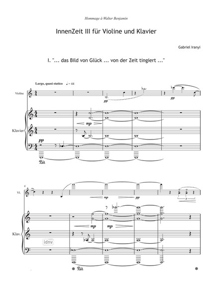 InnenZeit III für Violine und Klavier InnenZeit III für Violine und Klavier