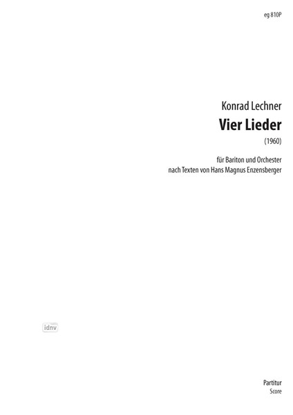 Vier Lieder für Bariton und Orchester (1960)