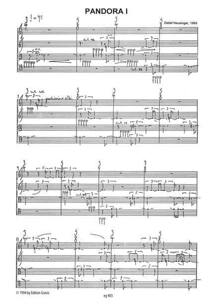 Pandora I und II für Streichquartett (1993/94)