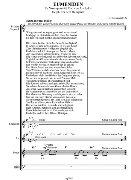 Eumeniden Für Vokalquintett Eumeniden Für Vokalquintett