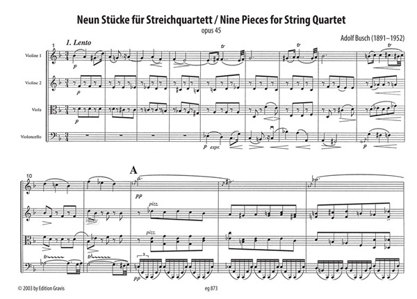 Neun Stücke für Streichquartett op. 45 (1931/36) Neun Stücke für Streichquartett op. 45 (1931/36)