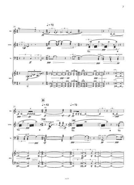 time shift für Bassklarinette, Violoncello, Akkordeon und Schlagzeug (2006) time shift für Bassklarinette, Violoncello, Akkordeon und Schlagzeug (2006)