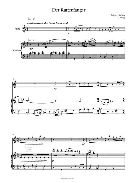 Der Rattenfänger für Flöte und Klavier (1990)