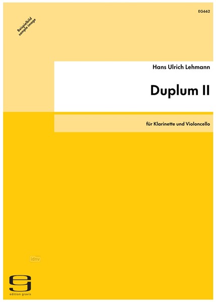 Duplum II für Klarinette und Violoncello (1999)