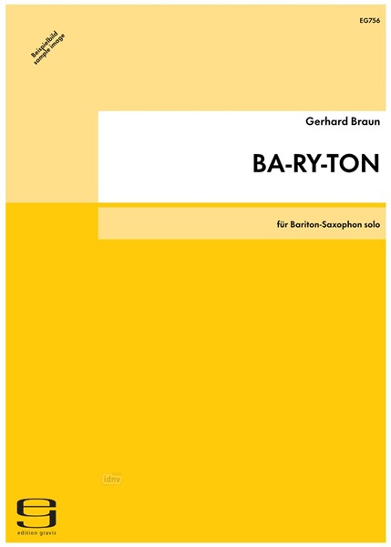 BA-RY-TON für Bariton-Saxophon solo (2001)