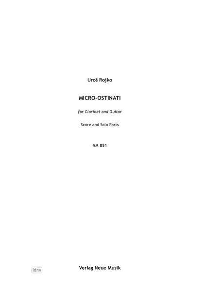 Micro-Ostinati for Clarinet and Guitar Micro-Ostinati for Clarinet and Guitar