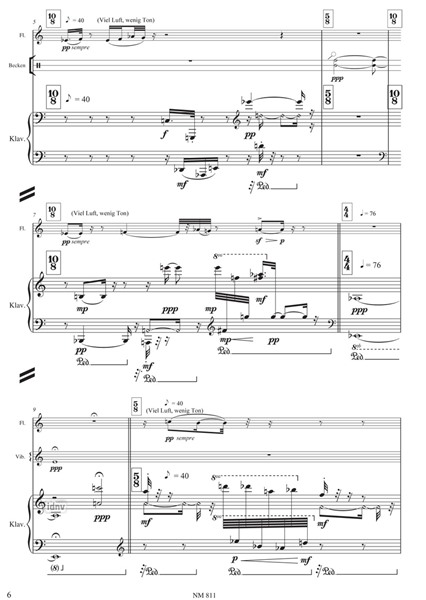 Klang-Zeit-Staub für Flöte, Klavier und Schlagwerk Klang-Zeit-Staub für Flöte, Klavier und Schlagwerk