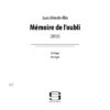 Mémoire de l’oubli für Orgel (2012)
