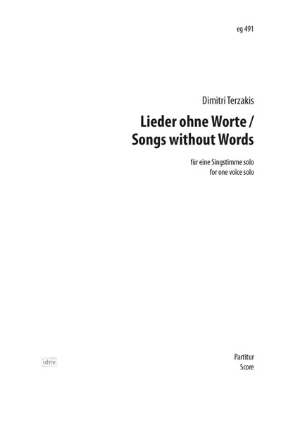 Lieder ohne Worte für eine Singstimme solo (1994/96)