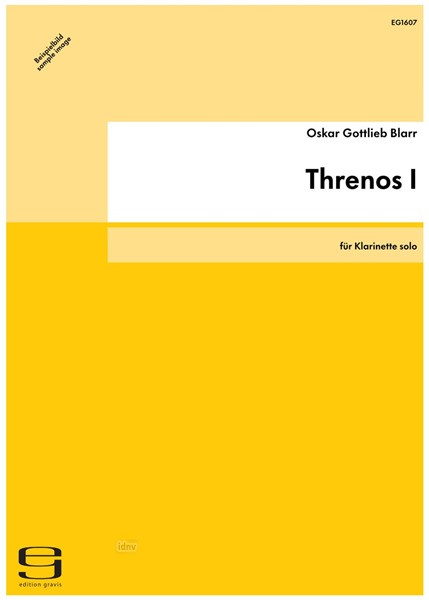 Threnos I für Klarinette solo (1982)