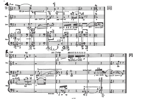 >ex-tem-sec-pus-tio ...< für Klarinette, Violine, Violoncello und Klavier (1981)