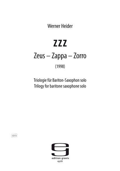 ZZZ für Bariton-Saxophon solo (1998)