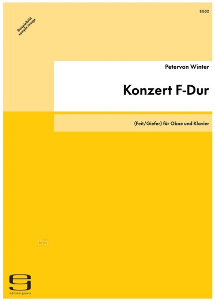 Konzert F-Dur für Oboe und Klavier Konzert F-Dur für Oboe und Klavier