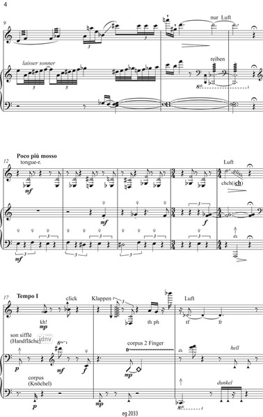 Cahier 2 pour flûte et harpe für Flöte und Harfe (2012) Cahier 2 pour flûte et harpe für Flöte und Harfe (2012)