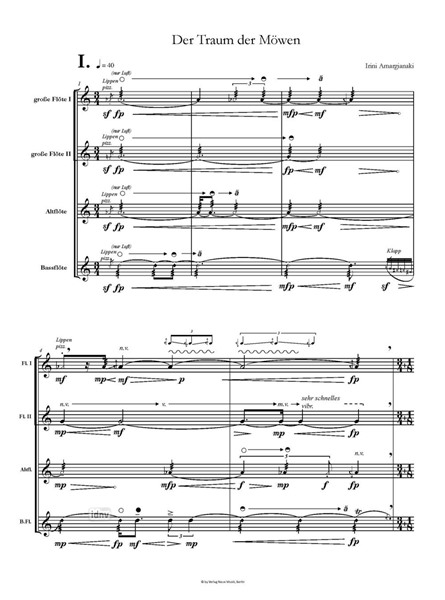 Der Traum der Möwen für Flötenquartett (2020) Der Traum der Möwen für Flötenquartett (2020)