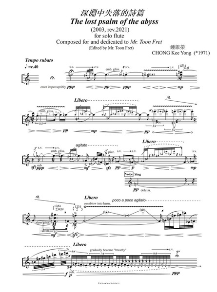 The last psalm of the abyss für Flöte solo (2003) The last psalm of the abyss für Flöte solo (2003)