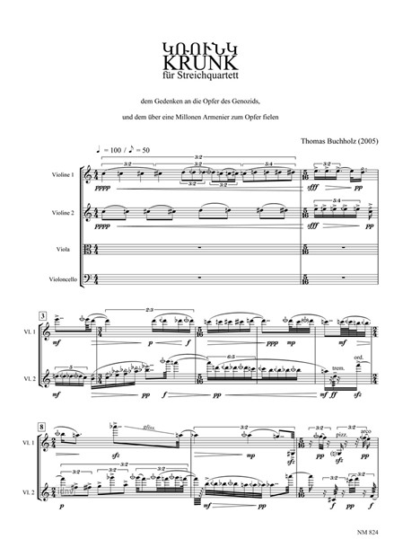 Krunk für Streichquartett Krunk für Streichquartett