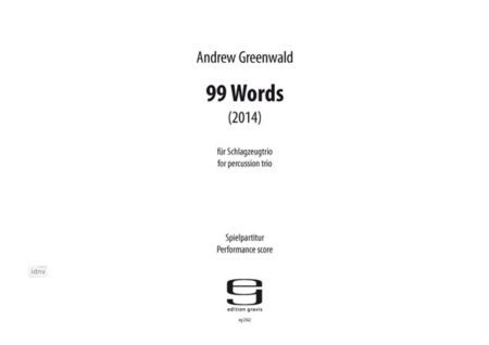 99_Words für Schlagzeugtrio (2014)