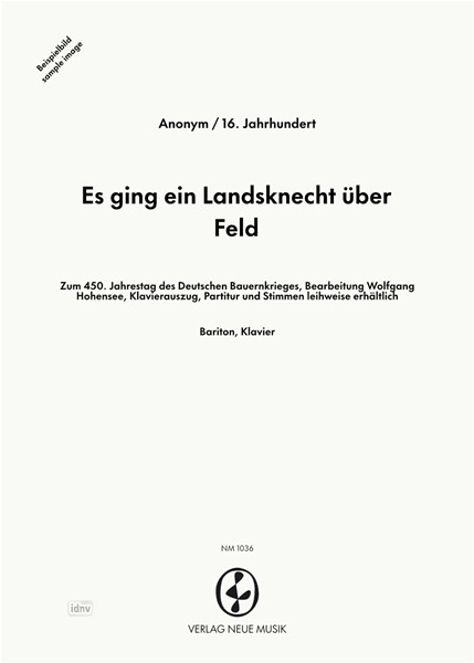 Es ging ein Landsknecht über Feld für Bariton solo und Klavier