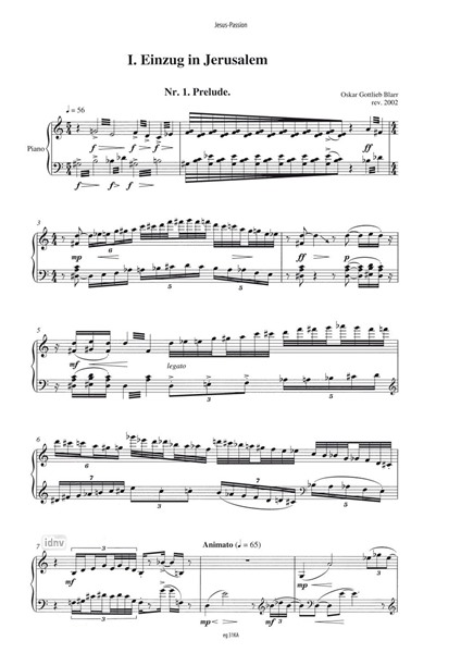 Jesus-Passion für gemischten Chor, Kinderchor, 6 Solostimmen und großes Orchester (1983-85) Jesus-Passion für gemischten Chor, Kinderchor, 6 Solostimmen und großes Orchester (1983-85)