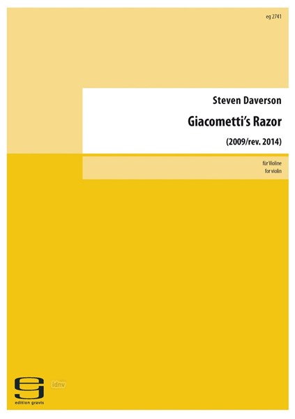Giacometti's Razor für Violine (2009/rev. 2014) Giacometti's Razor für Violine (2009/rev. 2014)