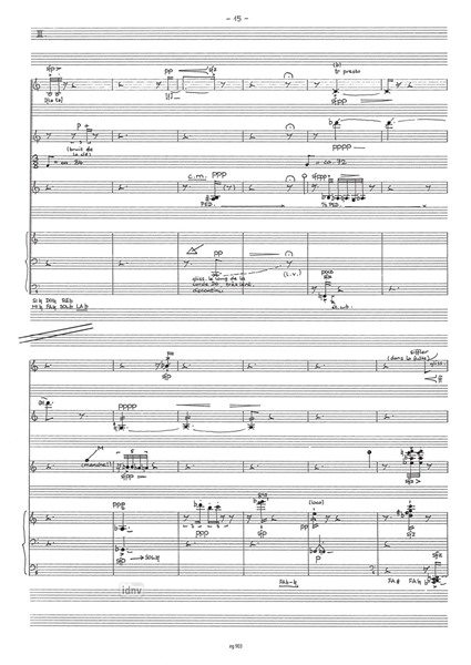 >dédales< für Altflöte, Bassklarinette, Vibraphon und Harfe (2002)