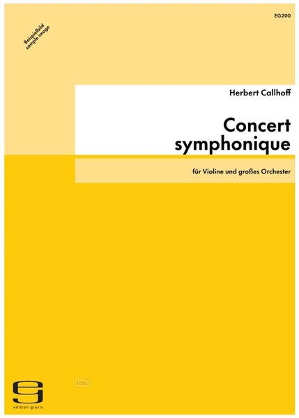Concert symphonique für Violine und großes Orchester (1988/89)