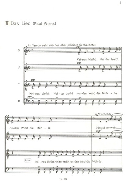 Wir, unsre Zeit für gemischten Chor a cappella Wir, unsre Zeit für gemischten Chor a cappella
