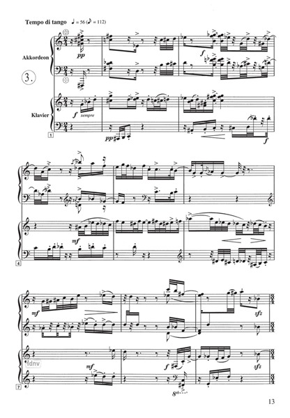 Fünf Tangos für Akkordeon und Klavier (1996) Fünf Tangos für Akkordeon und Klavier (1996)