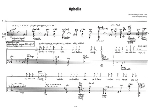 Ophelia für Sopran und Violoncello (1994) Ophelia für Sopran und Violoncello (1994)