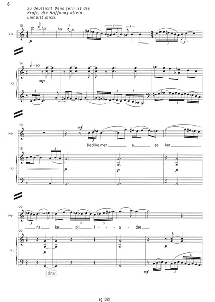 Sappho-Zyklus für Sprecherin, Sopran, Flöte, Viola und Klavier (2006) Sappho-Zyklus für Sprecherin, Sopran, Flöte, Viola und Klavier (2006)