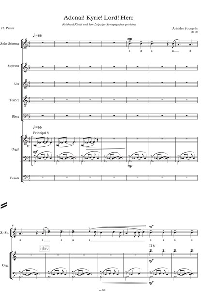 Adonai! Kyrie! Lord! Herr! für Solostimme, gemischten Chor und Orgel (2018) Adonai! Kyrie! Lord! Herr! für Solostimme, gemischten Chor und Orgel (2018)