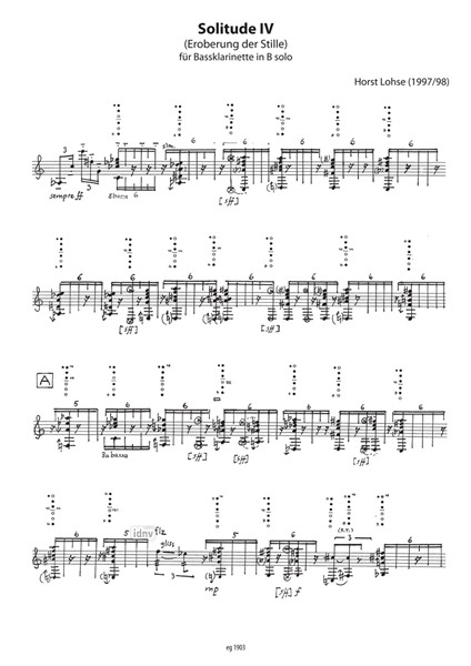 Solitude IV. Eroberung der Stille für Bass-Klarinette (1997/98) Solitude IV. Eroberung der Stille für Bass-Klarinette (1997/98)