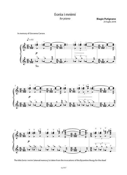 Eoni i mnimi für Klavier (2017) Eoni i mnimi für Klavier (2017)