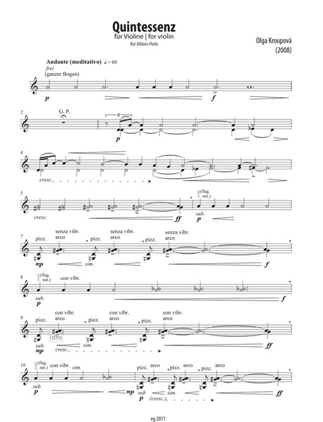 Quintessenz für Violine (2008) Quintessenz für Violine (2008)