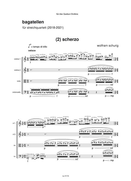 bagatellen: 2. scherzo für Streichquartett (2018-19) bagatellen: 2. scherzo für Streichquartett (2018-19)