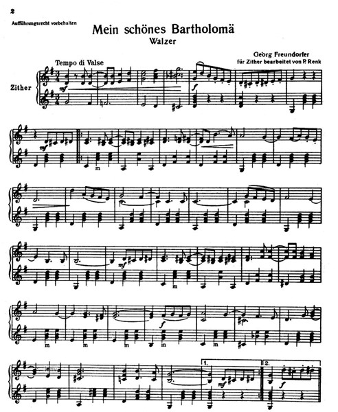 Mein schönes Bartholomä für Zither Mein schönes Bartholomä für Zither