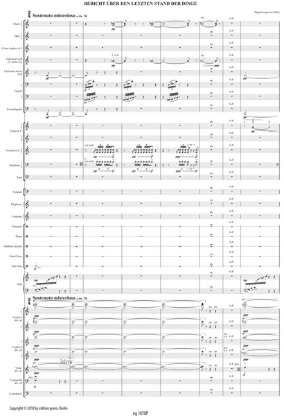 Bericht über den letzten Stand der Dinge für großes Orchester Bericht über den letzten Stand der Dinge für großes Orchester