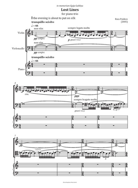 Lost Lines für Violine, Violoncello und Klavier (2005) Lost Lines für Violine, Violoncello und Klavier (2005)