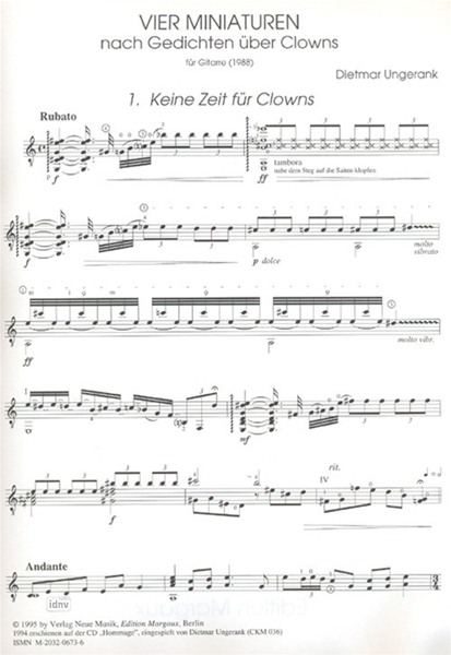4 Miniaturen für Gitarre solo 4 Miniaturen für Gitarre solo