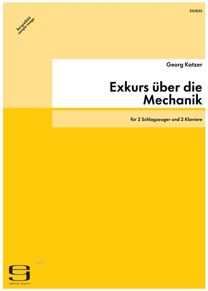 Exkurs über die Mechanik für 2 Schlagzeuger und 2 Klaviere (2009)