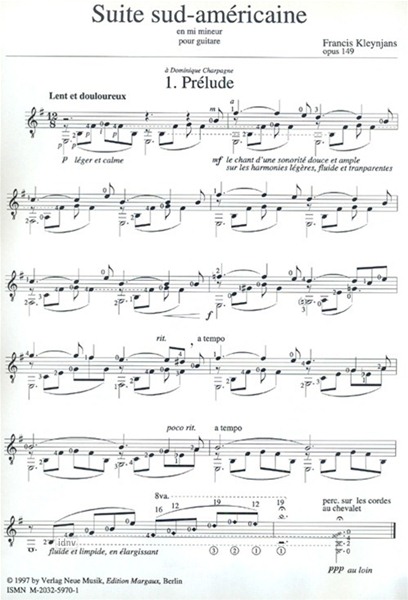 Suite sud-américaine op. 149 für Gitarre solo Suite sud-américaine op. 149 für Gitarre solo