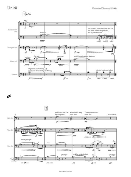 Unirii für Bassklarinette, Trompete, Horn und Posaune mit Trillerpfeifen und Vuvuzela (2017) Unirii für Bassklarinette, Trompete, Horn und Posaune mit Trillerpfeifen und Vuvuzela (2017)
