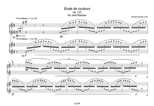 Etude de couleurs für zwei Klaviere op. 115 (2015) Etude de couleurs für zwei Klaviere op. 115 (2015)