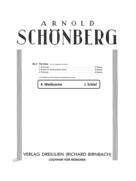 Waldsonne Op. 2 Nr. 4 für Gesang und Klavier Waldsonne Op. 2 Nr. 4 für Gesang und Klavier